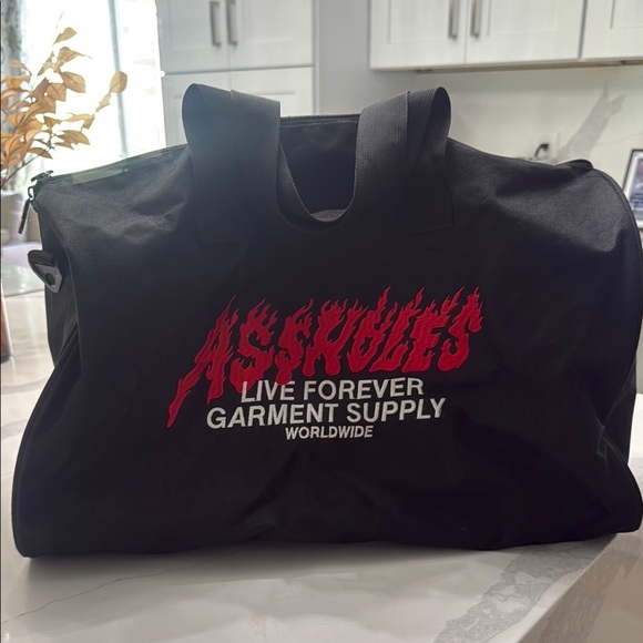 Assholes Live Forever Black Duffel Bag - Picture 1 of 6